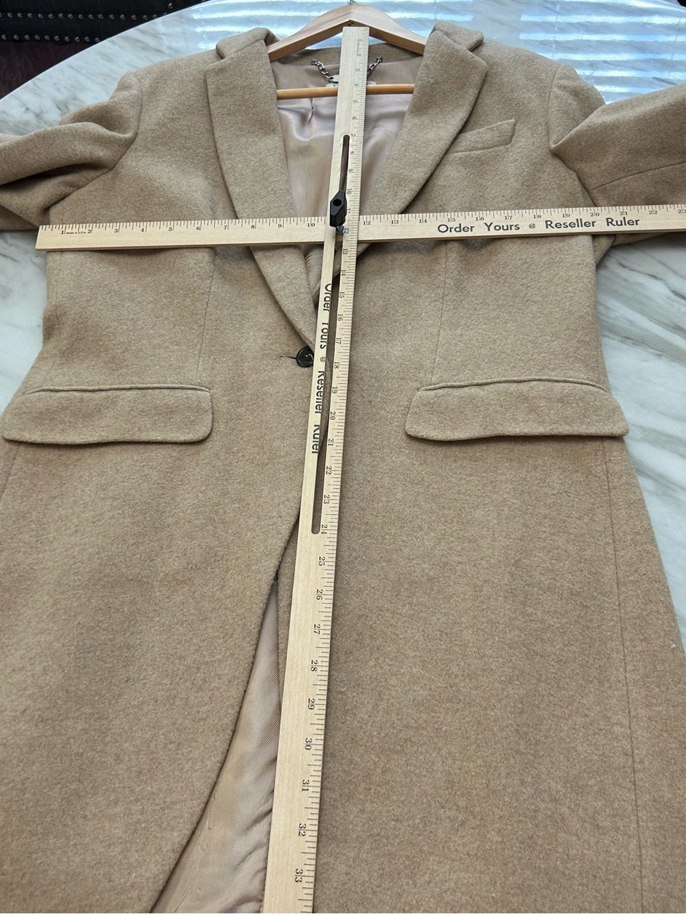 🩵MAKE OFFER🩵 APART Camel Long Wool Coat Tan Brown Winter Jacket Size 8 - Picture 4 of 7